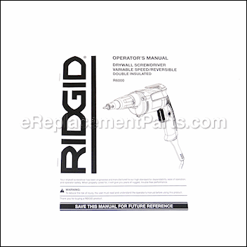 Operator's Manual R6000 - 983000399:Ridgid
