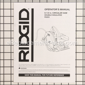 Operator's Manual (960973002) - 983000913:Ridgid