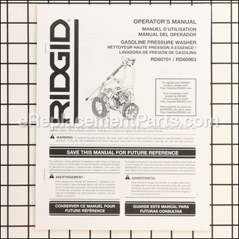 Operators Manual - 987000277:Ridgid