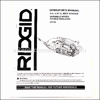 Operator's Manual - 983000639:Ridgid