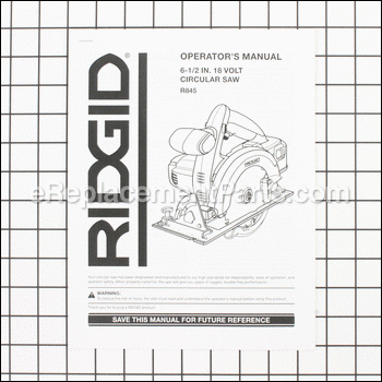 Operators Manual R8451 - 983000590:Ridgid