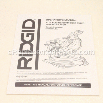 Operator's Manual - 987000017:Ridgid
