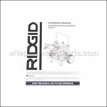 Operator's Manual - 987000258:Ridgid