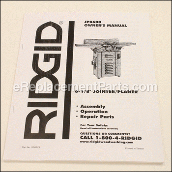 Owners Manual - SP6173:Ridgid