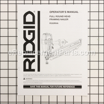 Operators Manual - 983000611:Ridgid