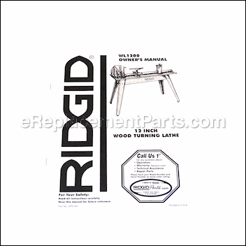 Owners Manual - SP6169:Ridgid
