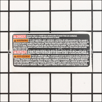 Warning Label - 099966002045:Ryobi