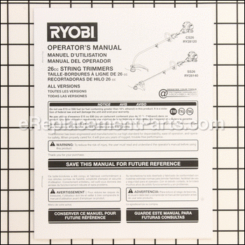 OperatorS Manual - 990000227:Ryobi
