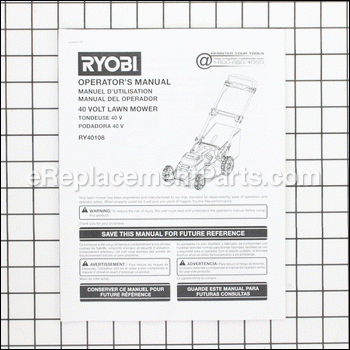 Operators Manual - 991000664:Ryobi