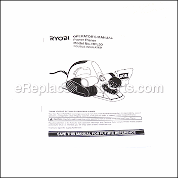 Operators Manual - Hpl50k *t - 983000048:Ryobi