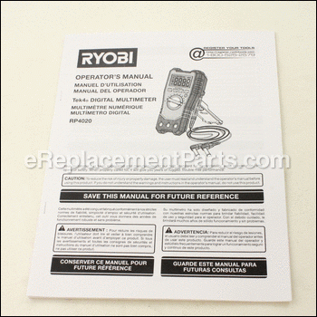 Manual Operators Rp4020 - 987000664:Ryobi