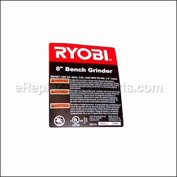 Logo & Data Label. - 089150102901:Ryobi