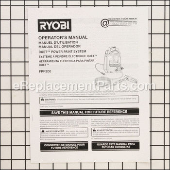 Manual Operators Fpr200 - 988000047:Ryobi
