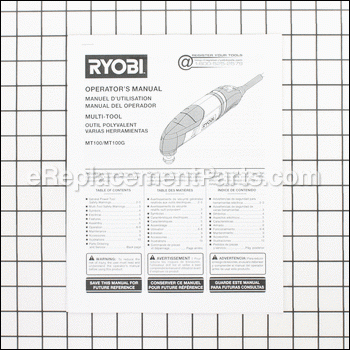 Manual Operators Mt100 - 988000686:Ryobi