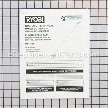 Operators Manual - 990000717:Ryobi