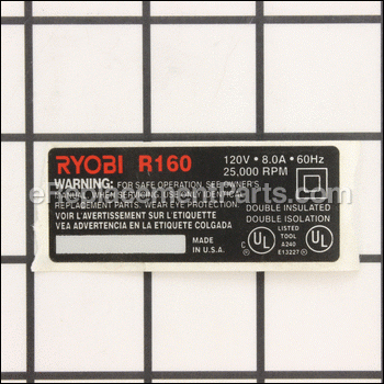 Data Plate R160 - 973677001:Ryobi