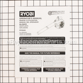 Operator's Manual - 990000054:Ryobi