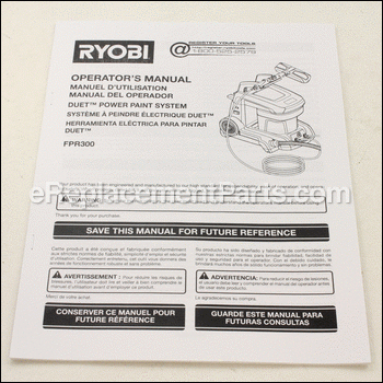 Manual Operators Fpr300 - 987000610:Ryobi