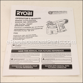 Manual Operators P650 - 988000796:Ryobi