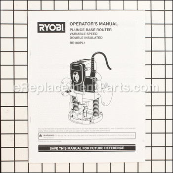 Operators Manual - Re180-1pl - 983000448:Ryobi