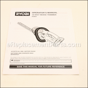 Operator's Manual - 987000314:Ryobi