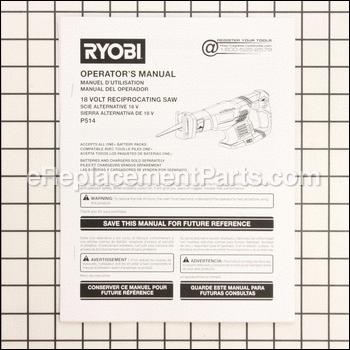 Manual Operators P514 - 988000658:Ryobi