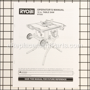 Manual Operators Rts30 - 987000836:Ryobi