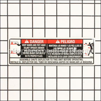 Decal, Caution Guard/catcher - 7073647YP:Snapper