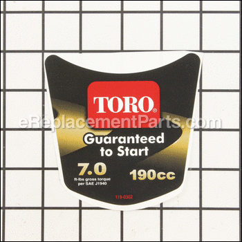 Decal-shroud - 119-0302:Toro