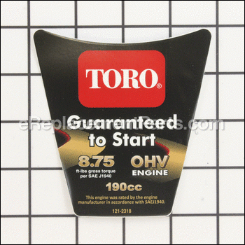 Decal-shroud - 121-2318:Toro