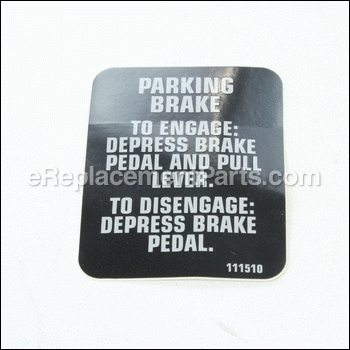 Decal-parking, Brake - 111510:Toro