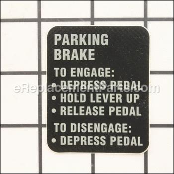 Decal-parking Brake - 116445:Toro