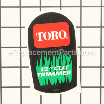 Decal, 12" Trimmer/Edger - 98-3549:Toro
