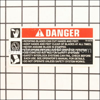 Decal-danger - 79-0370:Toro