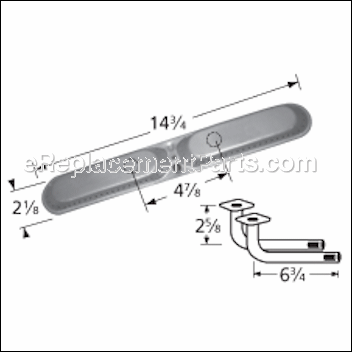 Stainless Steel Oval Twin Burner Assembly - 16002-71612:Aftermarket