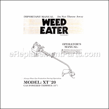 Operator Manual - 530067338:Weed Eater