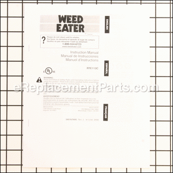 Operator Manual - 545167695:Weed Eater