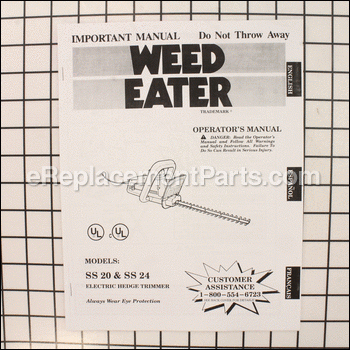 Operator Manual - 530083757:Weed Eater