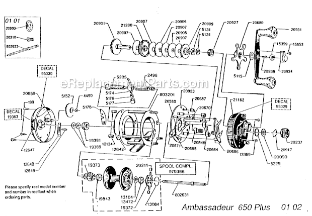 Abu Garcia 650 Plus (01 02) Ambassadeur Page A Diagram