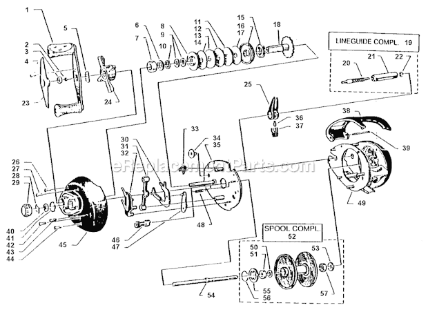 Abu Garcia Black Max-1 LH 0200 Parts List and Diagram ...