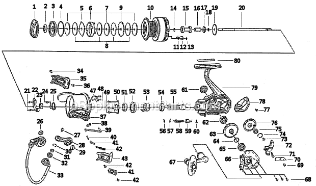 Abu Garcia C704LX Cardinal Spinning Reel Page A Diagram