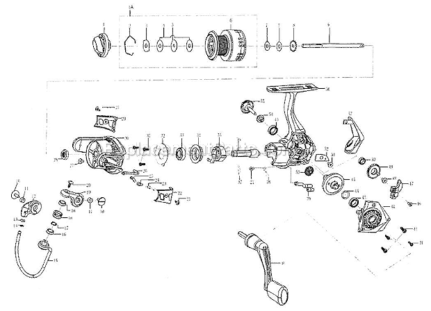 Abu Garcia Cardinal_STX5 Advanced Spinning Reel Page A Diagram