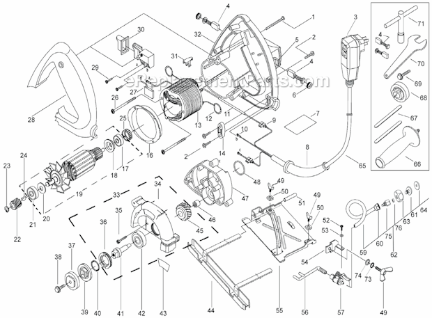 Alpha AWS-125 Wet Stone Cutter Page A Diagram