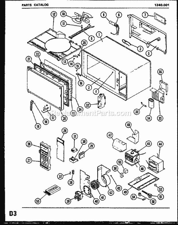 Amana 1340001 Table Top Microwave Domestic Page 1 Diagram