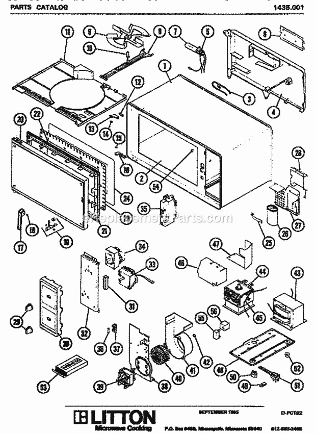 Amana 1435001 Table Top Microwave Domestic Page 1 Diagram