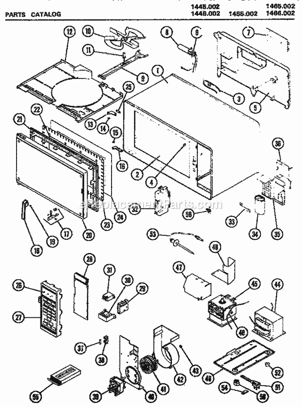Amana 1445002 Table Top Microwave Domestic Page 1 Diagram