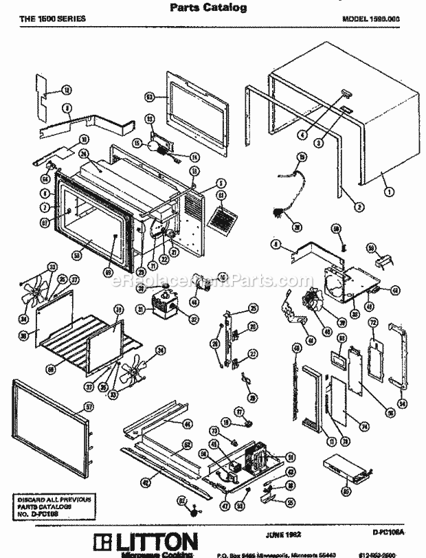 Amana 1590000 Table Top Microwave Page 1 Diagram