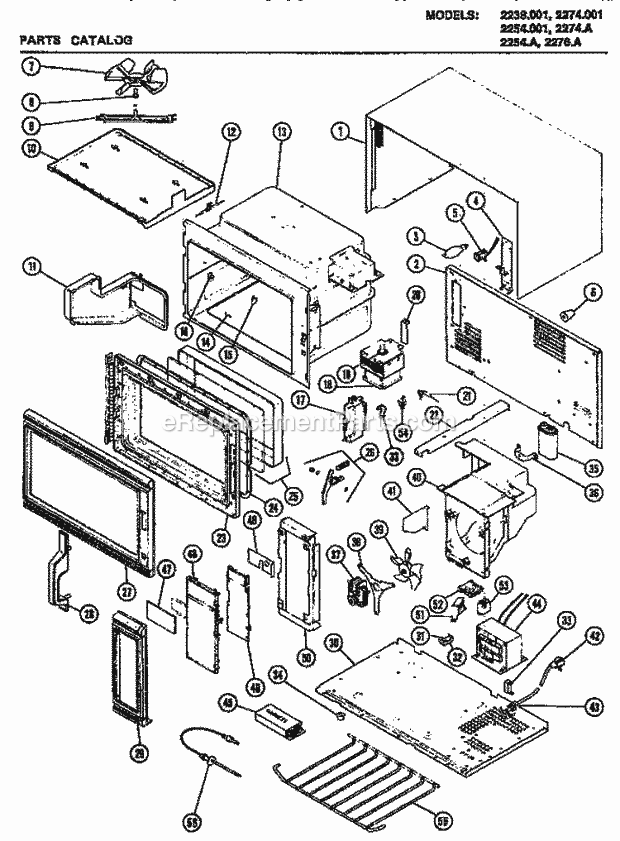Amana 2274001 Table Top Microwave Page 1 Diagram
