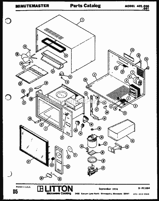 Amana 402000 Table Top Microwave Cooking Page 1 Diagram