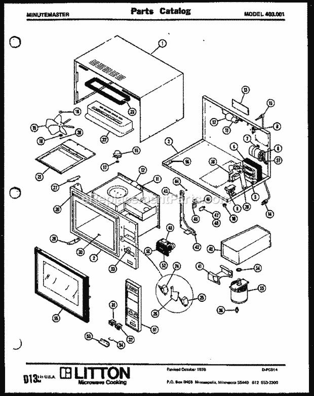 Amana 403001 Table Top Microwave Cooking Page 1 Diagram